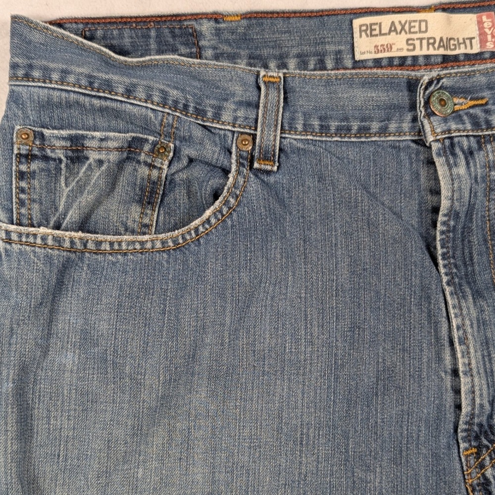 Y2K Levis 559 Relaxed Straight‎ Jeans Mens 40x30 Blue Denim Medium Wash